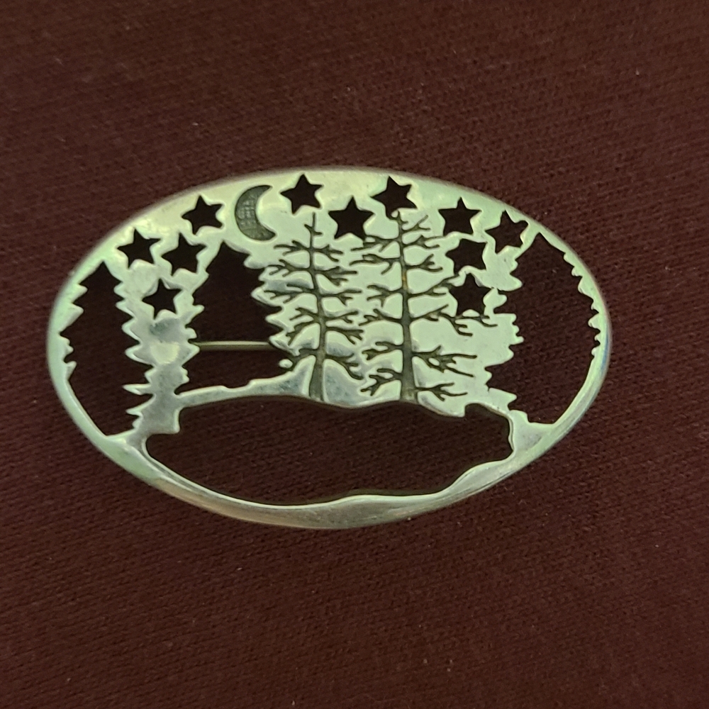 Sterling 925 Waldeck Johnson Native American Brooch